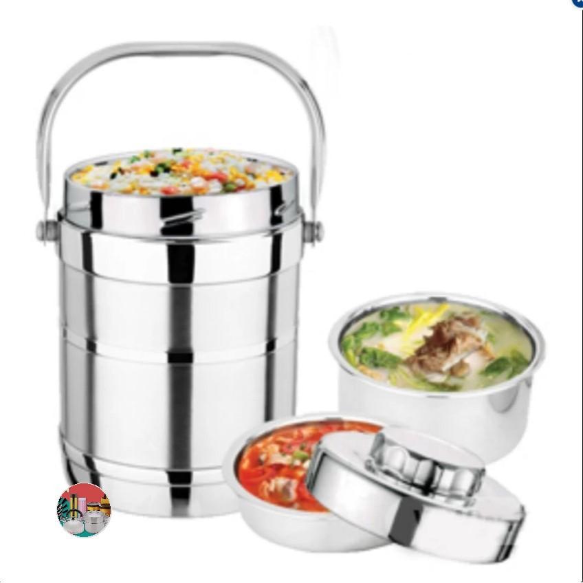 Cặp lồng giữ nhiệt 3 ngăn 100% inox đẹp 1.4L ( ĐỒ GIA DỤNG SK )