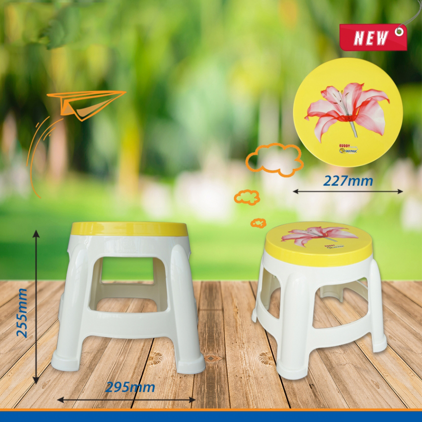 Combo 5 Ghế nhựa trẻ em Buddy Qui Phúc Màu Sắc Sinh Động - Sản xuất từ 100% nhựa chính phẩm không chứa chất độc hại, an toàn cho bé