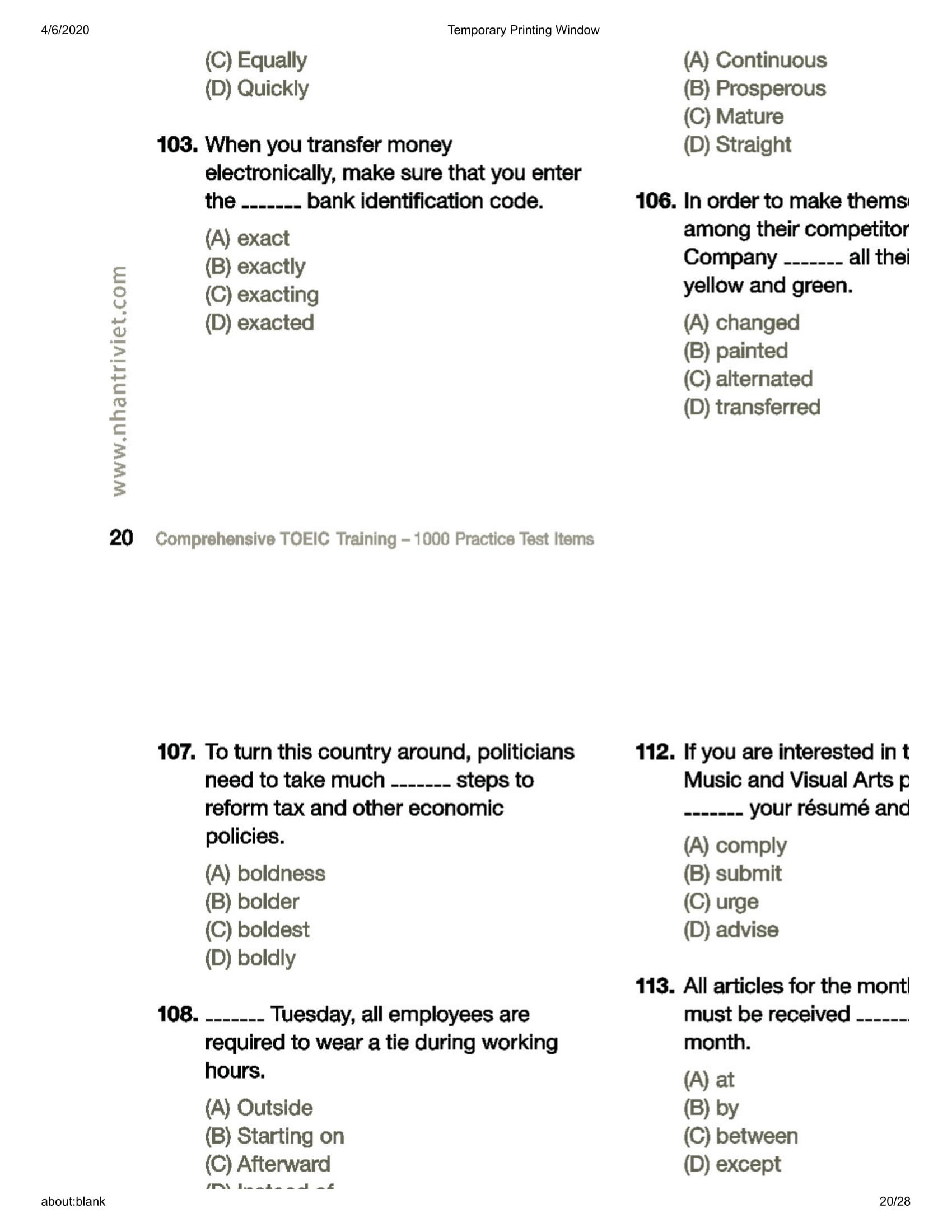 Sách Comprehensive Toeic Training 1000 Practice Test Items (Vol 2) - Kèm CD