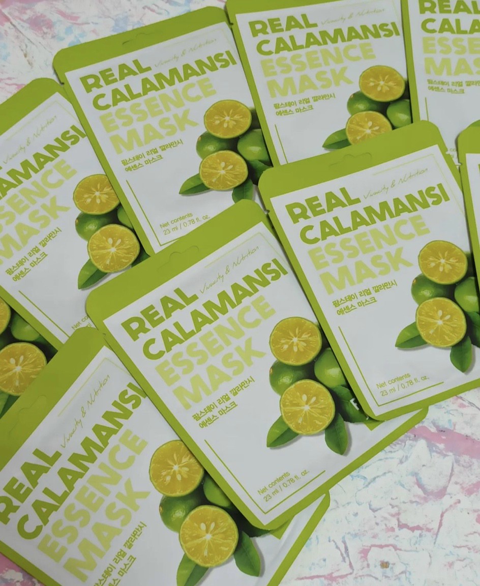 Set 10 Mặt nạ dưỡng trắng da tinh chất chanh tươi - FARMSTAY REAL CALAMANSI ESSENCE MASK - 23ml