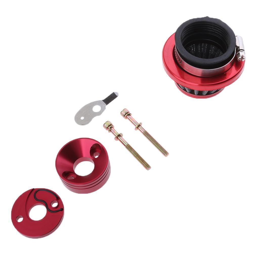 Red Aluminum Adapter With Air Filter for 2-stroke 47cc & 49cc Pocket Bike