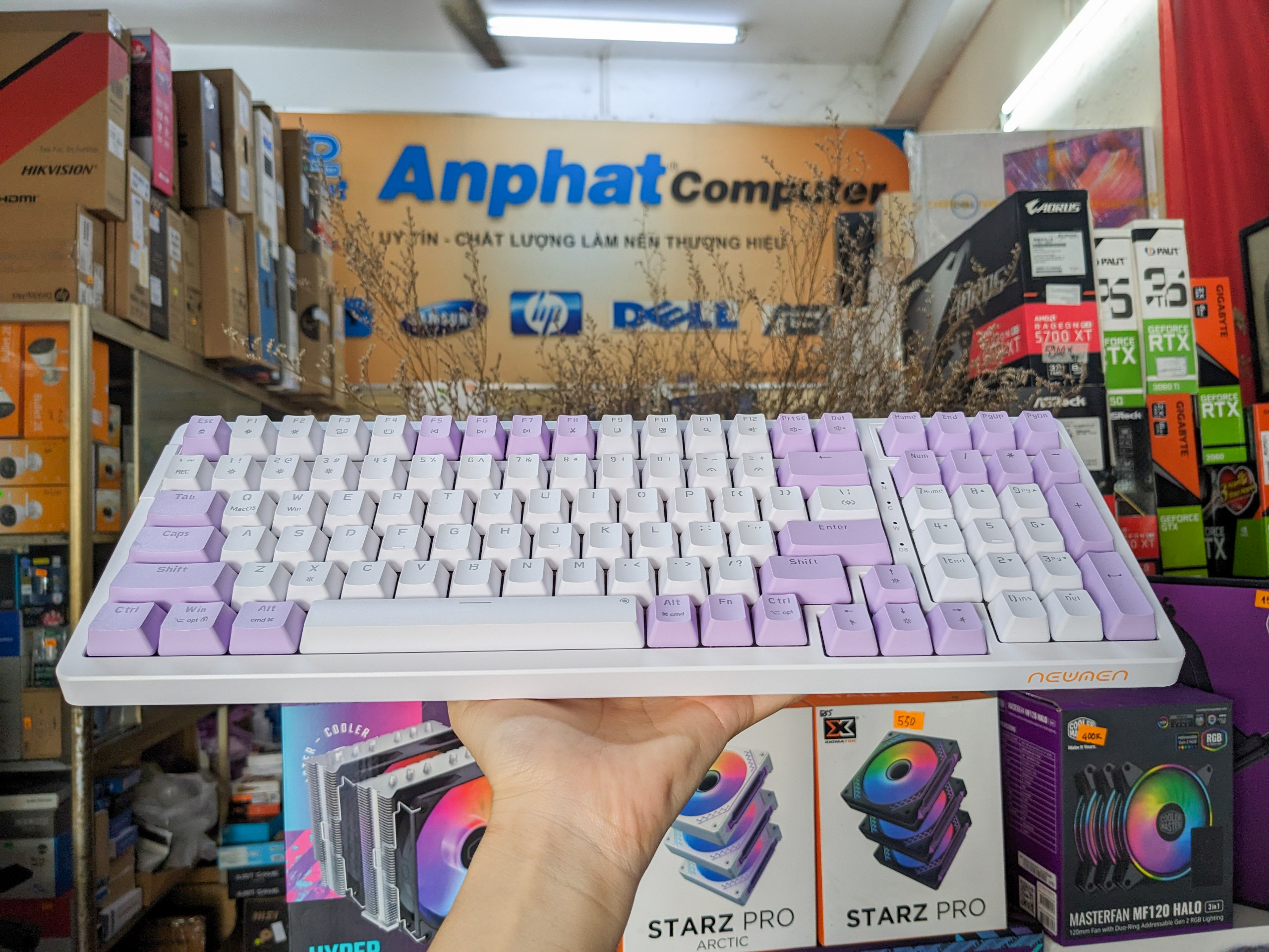 Bàn phím cơ NEWMEN GM328 Purple-White Blue switch - Hàng Chính Hãng
