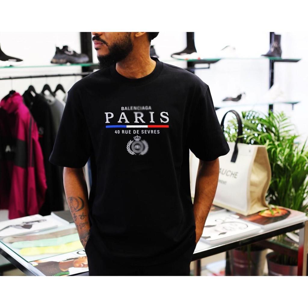Áo thun unisex BL PARlS TEE, full tem túi zip màu đen