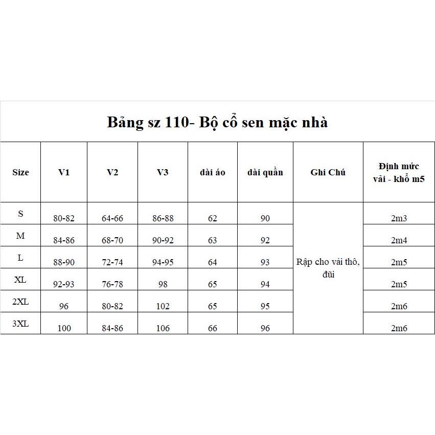 Rập giấy bộ cổ sen dài tay mã 110