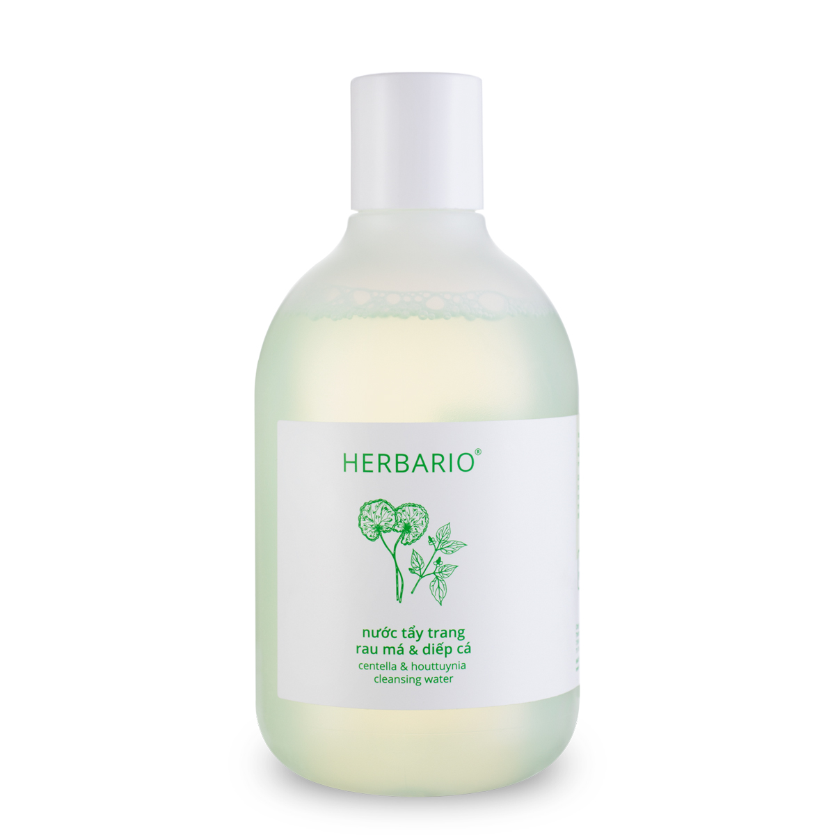 Nước tẩy trang Rau Má &amp; Diếp Cá Herbario 300ml da dầu, da mụn