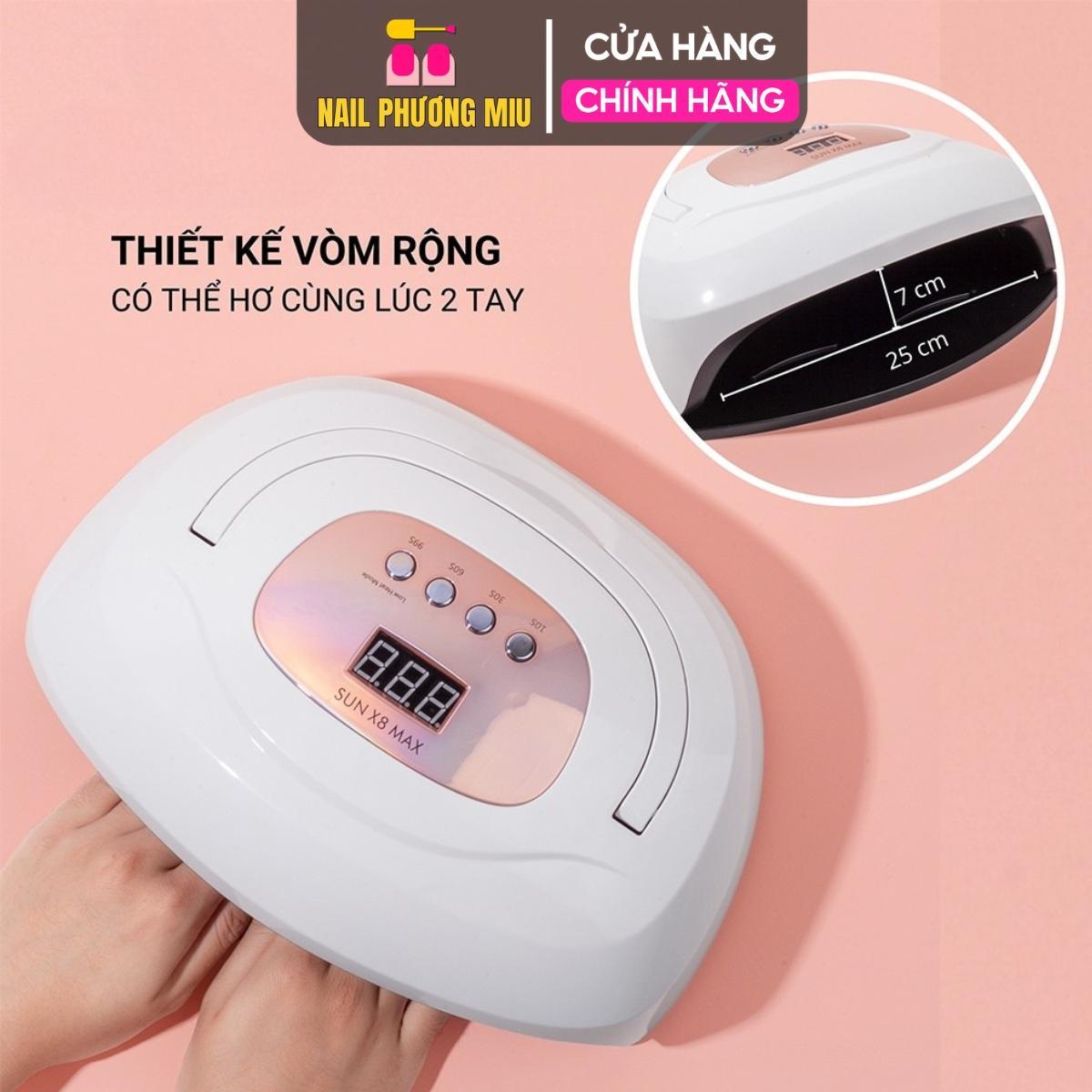 Máy Hơ Gel Sun X8 Max 150W, 57 Bóng, Khoang Rộng Cho 2 Tay Hoặc 2 Chân Làm Nail, Bảo Vệ Quá Nhiệt, Khô Gel Nhanh
