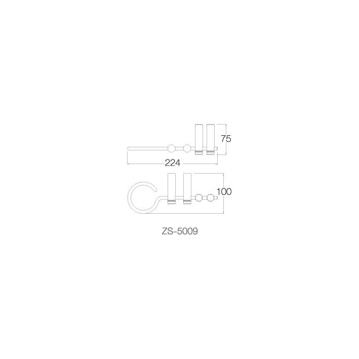 Giá để ly và bàn chải đánh răng INOX SUS 304 ZS-5009