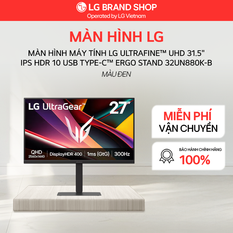 [Chỉ giao Miền Bắc] Màn hình chơi game LG IPS QHD LG UltraGear G6 27 inch 300Hz - 27G640A-B.ATVQ - Hàng chính hãng