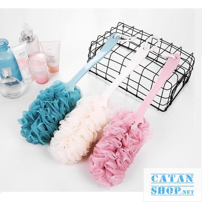 Cây bông tắm cán dài chà lưng tẩy tế bào chết tiện dụng- Màu ngẫu nhiên