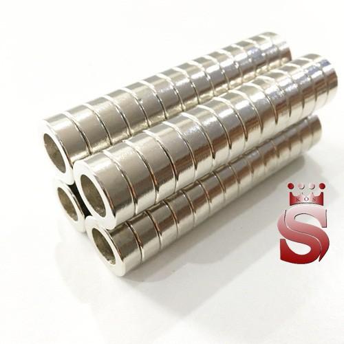 Nam châm viên tròn lỗ thẳng đường kính ngoài 15mm