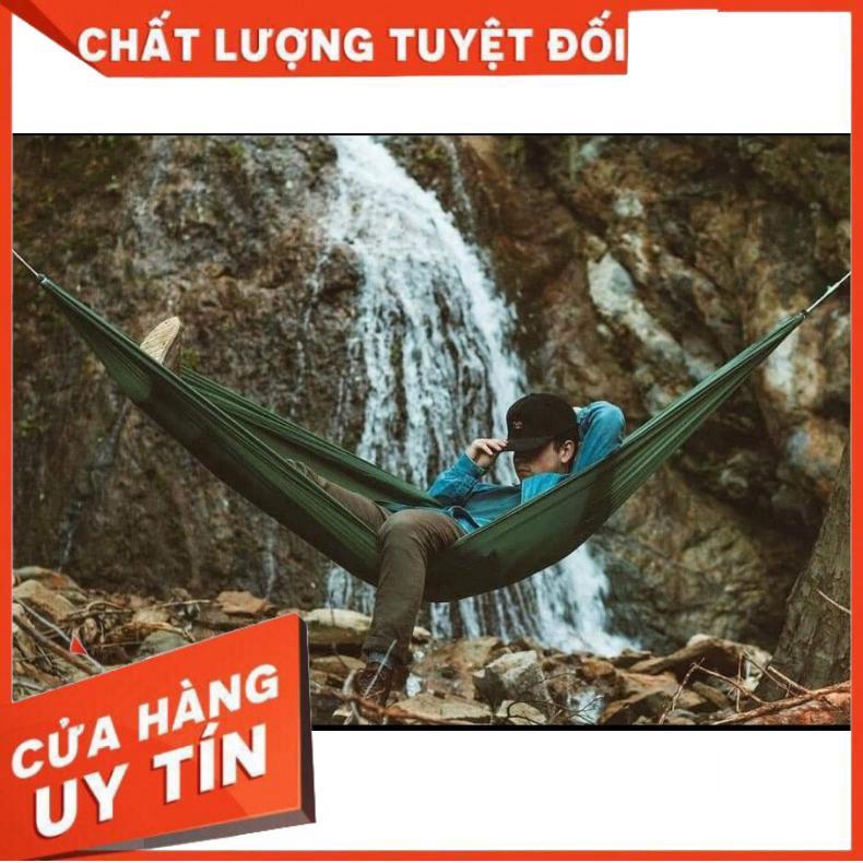 Võng dù xanh bo doi và cuộn dây 16m