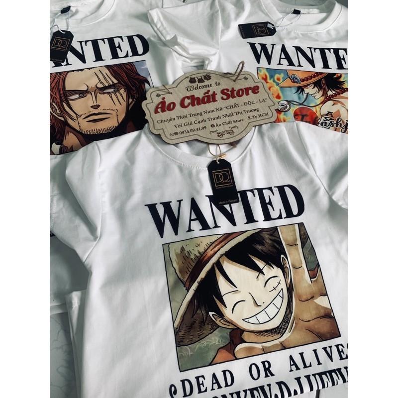 BST ÁO THUN ONE PIECE TRUY NÃ BĂNG MŨ RƠM SIÊU ĐỘC | ÁO LUFFY ONE PIECE WANTED TSHIRT OP18