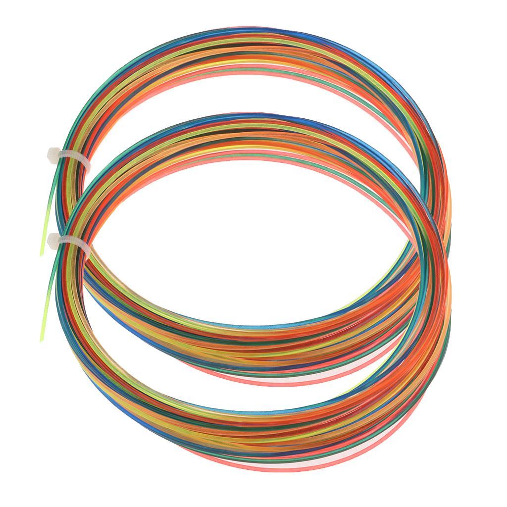 2 Pieces Rainbow Color Tennis Racket Racquet String High Elastic