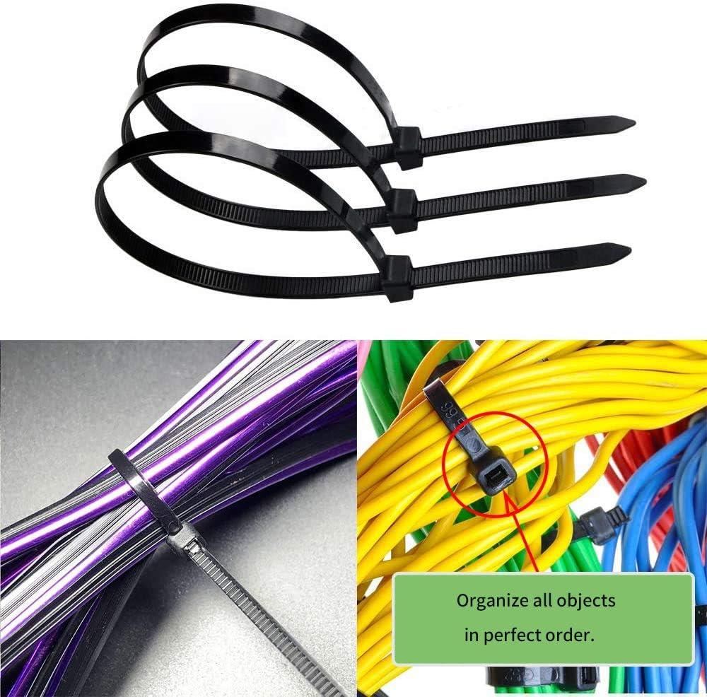 500 Cái Tie Cable Đen Nylon Cable Ties Kẹp Tie nhựa để quản lý cáp