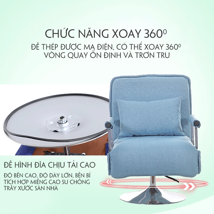 Ghế sofa giường, Ghế sofa mini phòng làm việc xoay 360 độ