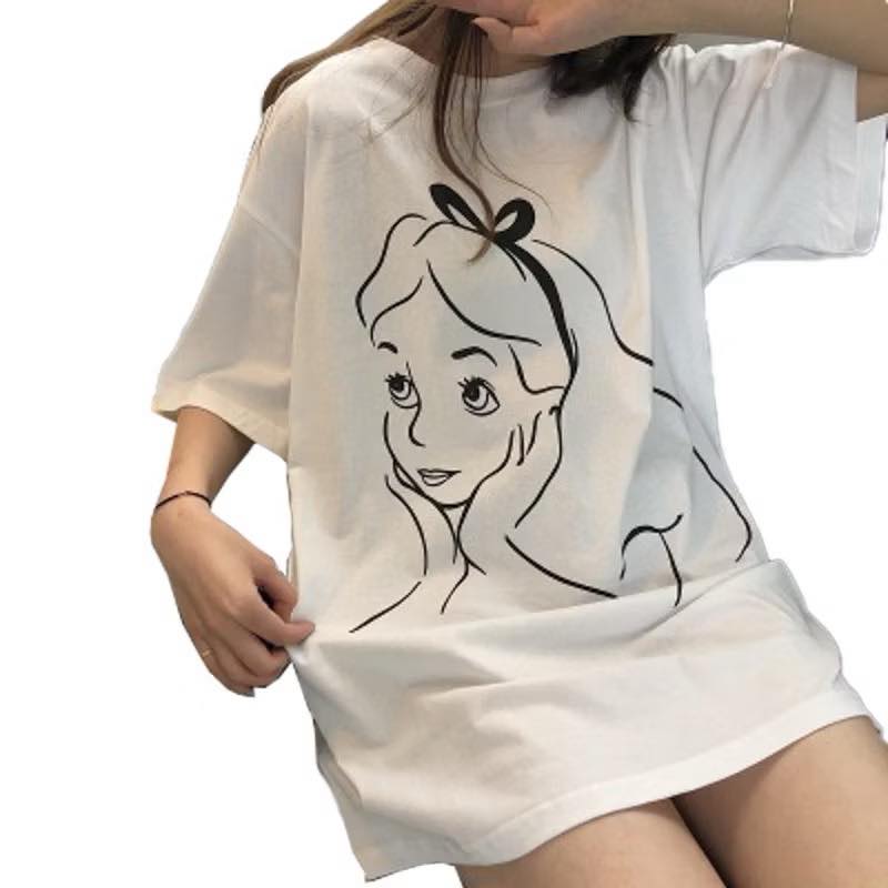 Áo pull nữ màu trắng hình cô gái trẻ trung