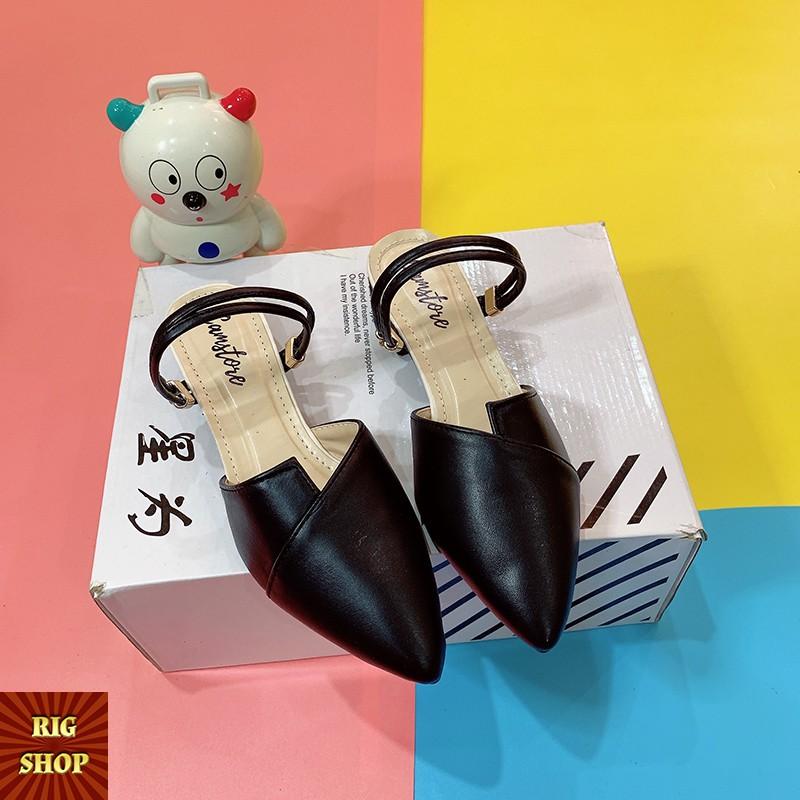 SANDAL MŨI NHỌN RIGSHOP DA MỀM QUAI ĐÔI - 2 KIỂU DÁNG - A6