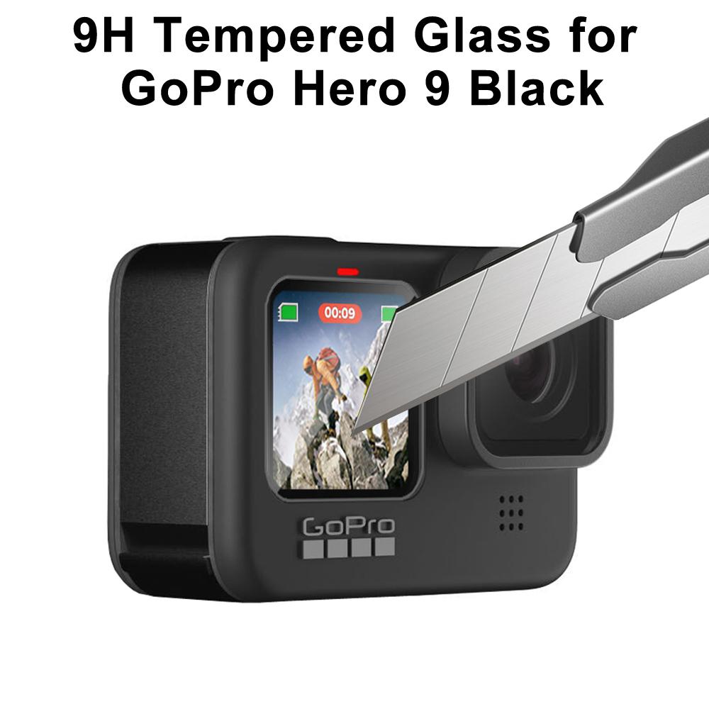 Bộ bảo vệ màn hình thủy tinh nóng tính cho GoPro Hero 11 10 9 Phim thủy tinh bảo vệ ống kính đen cho Go Pro Hero9 10 Phụ kiện GoPro9