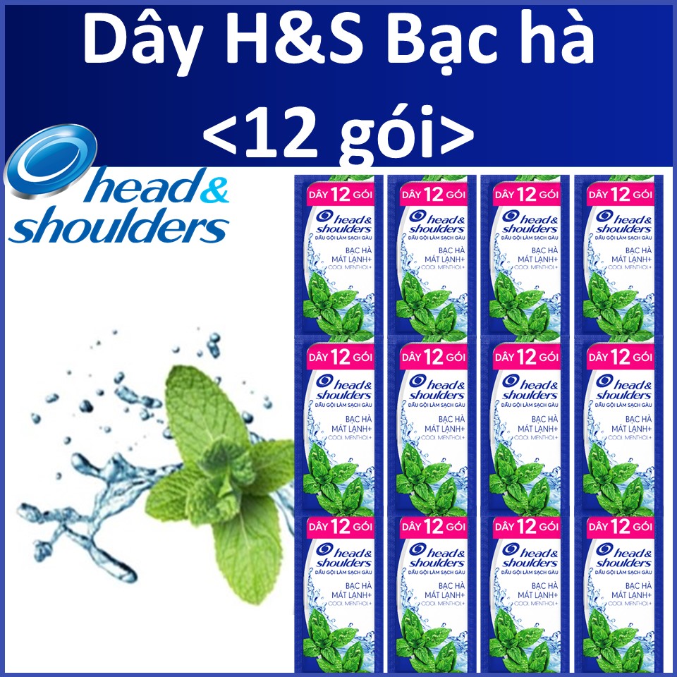 Dầu gội Head&amp;Shoulders Bạc hà Dây 12 gói