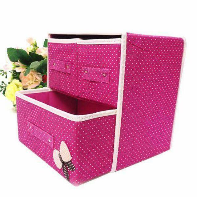Tủ vải 2 tầng đựng đồ lót xinh xinh