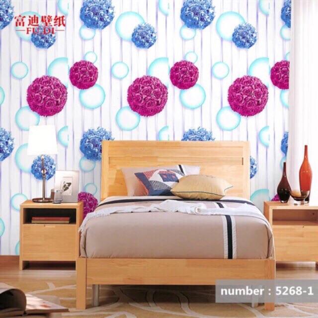 Cuộn 10m dài cẩm tú cầu 3d keo sẵn khổ 45 cm