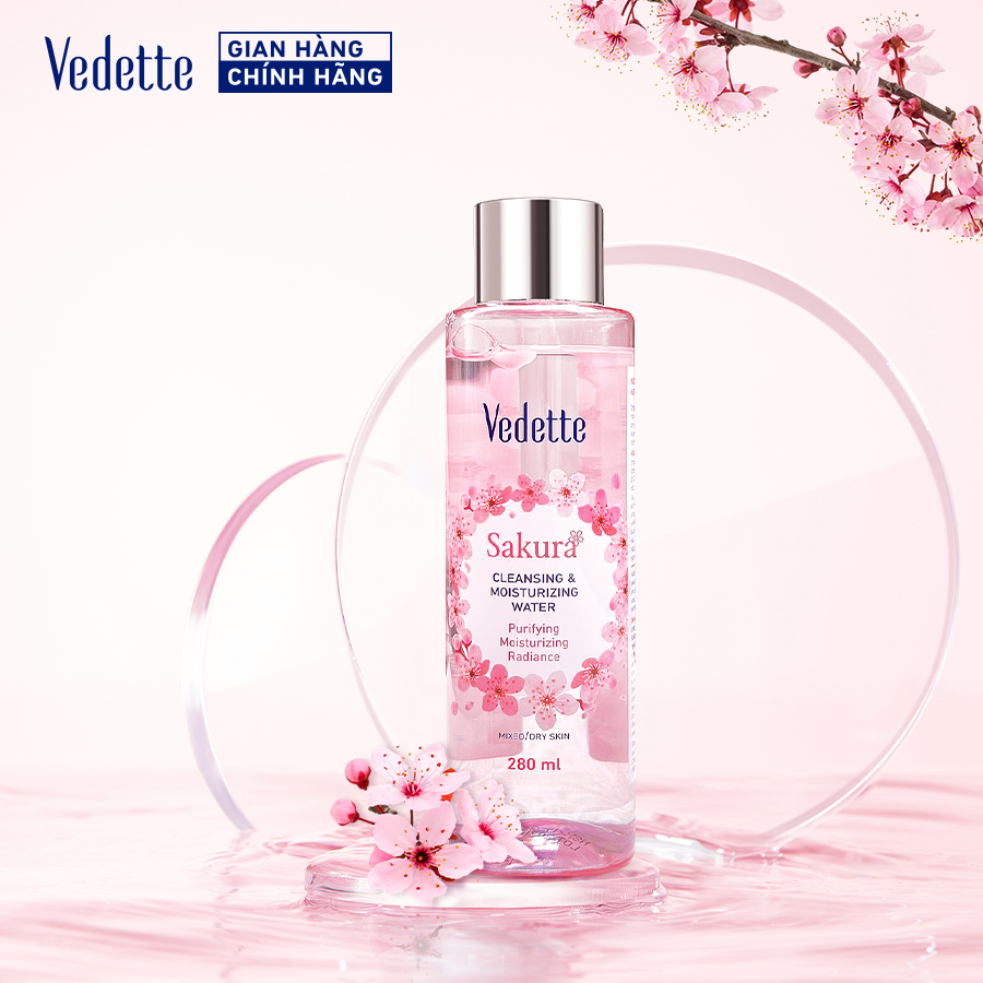 Toner Nước cân bằng dịu nhẹ Vedette hương Hoa Anh Đào 280ml