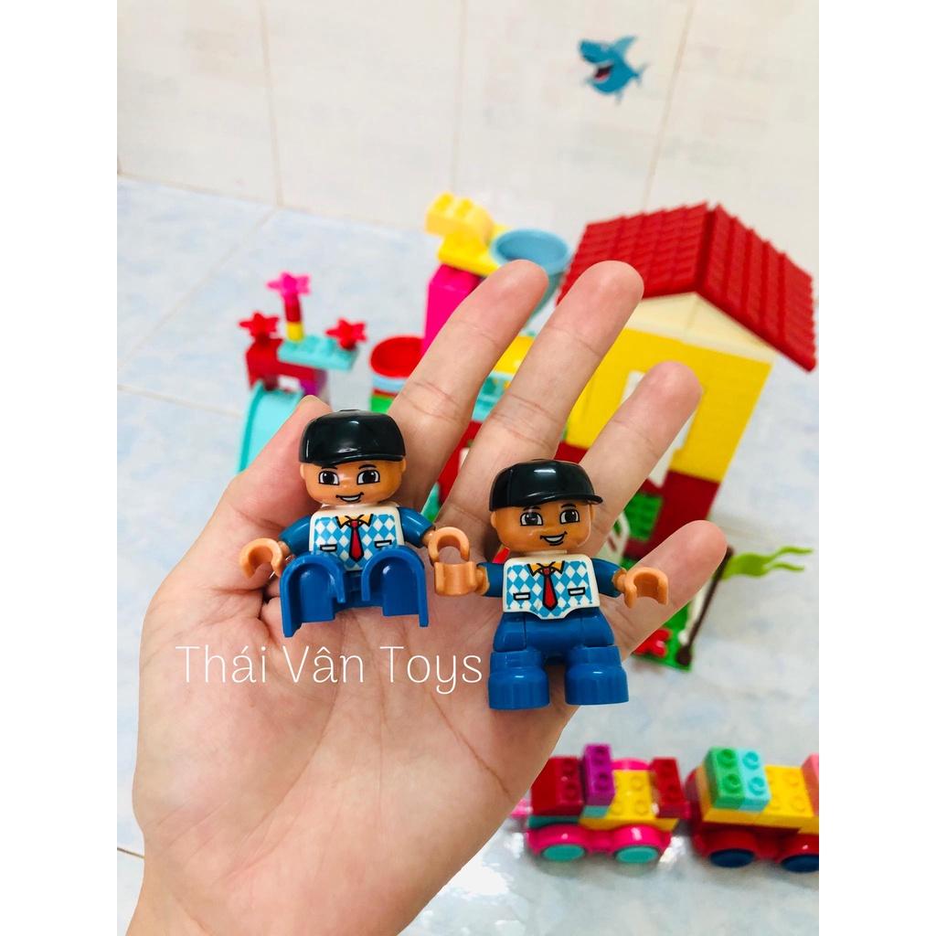 Lego size lớn lắp ráp Ngôi Nhà Vui Vẻ có cầu trượt và xe ô tô xinh xắn - Đồ chơi nhựa ABS Việt Nam