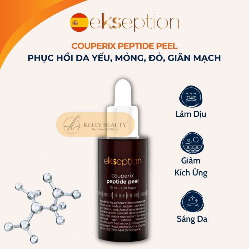 ekseption Couperix Peptide Peel - Phục Hồi Da Mỏng Yếu, Giãn Mao Mạch; Giảm Đỏ và Giảm Kích Ứng - Kelly Beauty