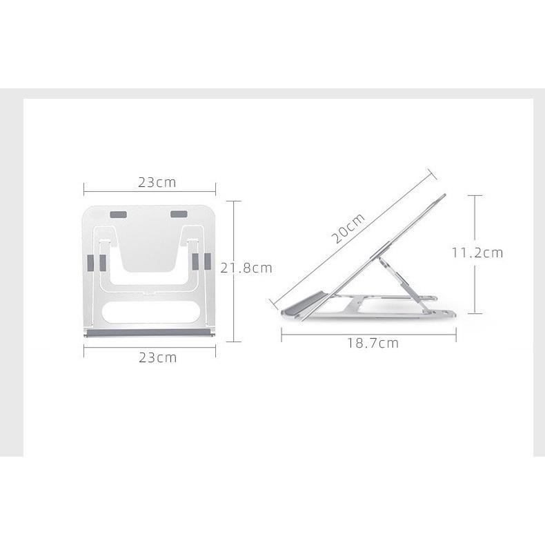 Giá đỡ laptop tablet bằng nhôm P3, kiêm đế tản nhiệt nâng cao Macbook máy tính bảng Ipad, điều chỉnh góc