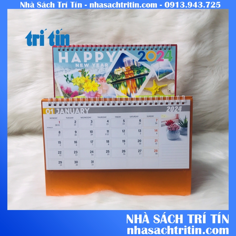 LỊCH ĐỂ BÀN 2024 - LỊCH BÀN CHỮ A khổ 16.6x23cm và khổ 24x16cm - NHIỀU MẪU