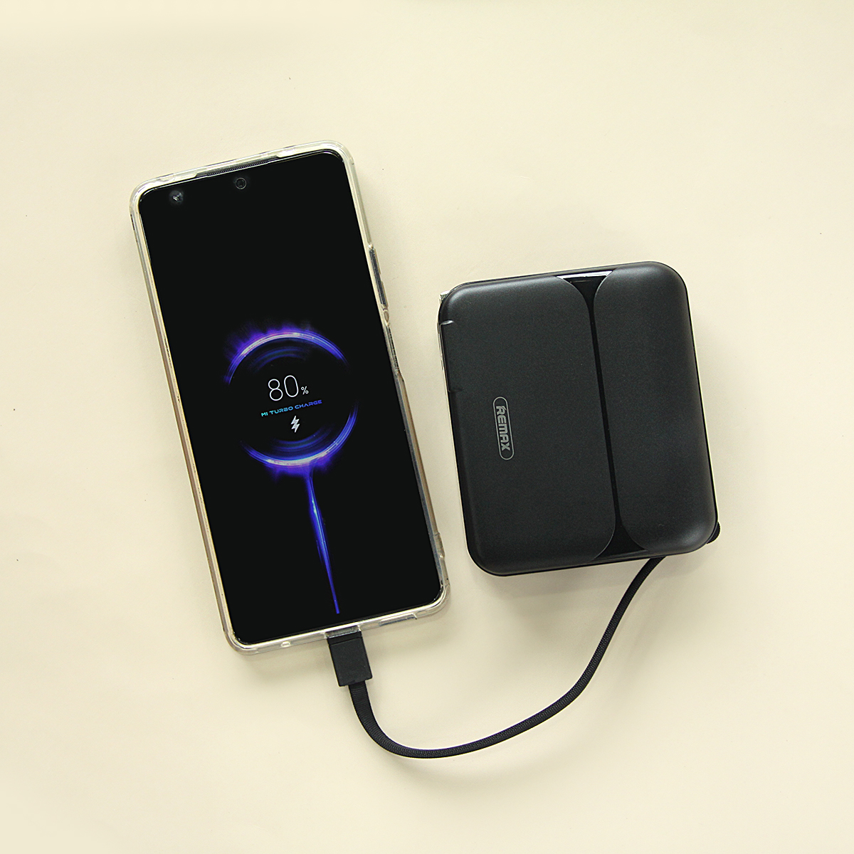 Sạc dự phòng 20000mAh kiêm củ sạc Remax RPP 553 thiết kế kèm dây sạc nhanh 27w cho 14 Serie - Hàng Chính Hãng Remax