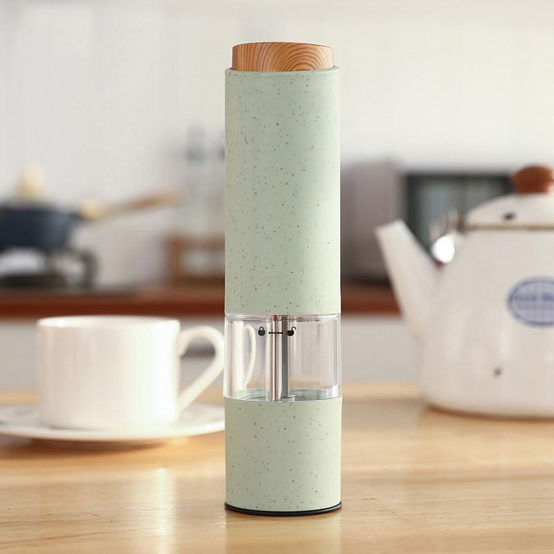 2 Cái/bộ Điện Muối Và Cối Xay Tiêu Đèn LED Tự Động Gia Vị Máy Xay Có Thể Điều Chỉnh Rơm Lúa Mì Cối Xay Coarseness Dụng Cụ Nhà Bếp