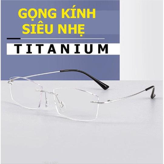 Gọng kính siêu nhẹ titanium mạ crom  cao cấp KT50UNIQUI Bạc sáng