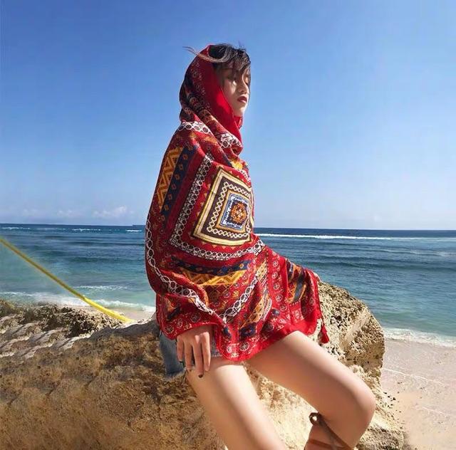 Khăn choàng thổ cẩm boho khăn choàng du lịch biển