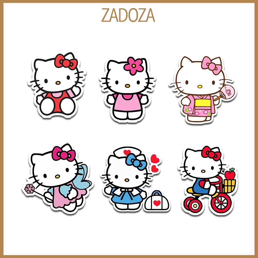 Sticker hello kitty decal dán laptop , điện thoại hình dán trang trí