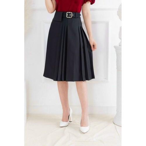 Chân váy công sở xếp ly xòe tròn kèm đai cao cấp