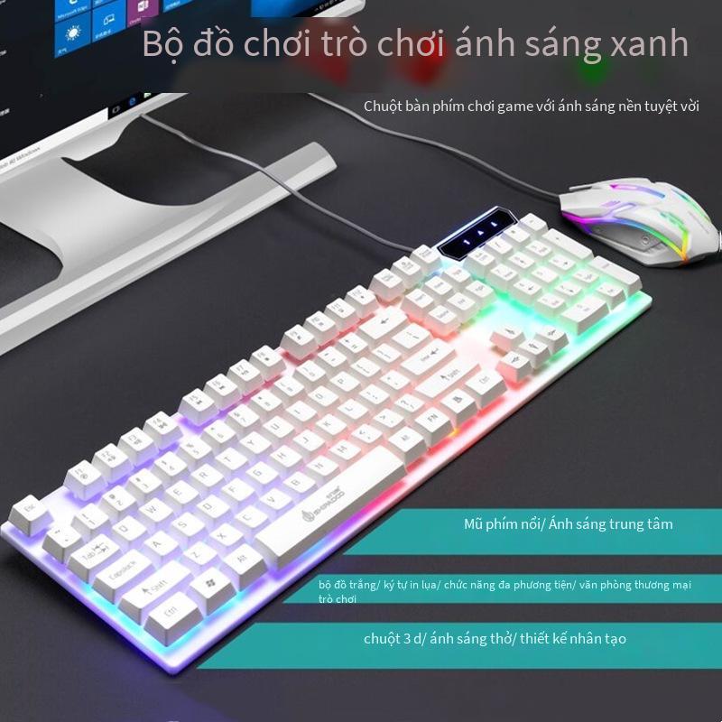 Phong cách mới nhất của máy tính bàn phím có dây dạ quang văn phòng tại nhà đèn nền bàn phím chuột usb cài đặt và giao hàng