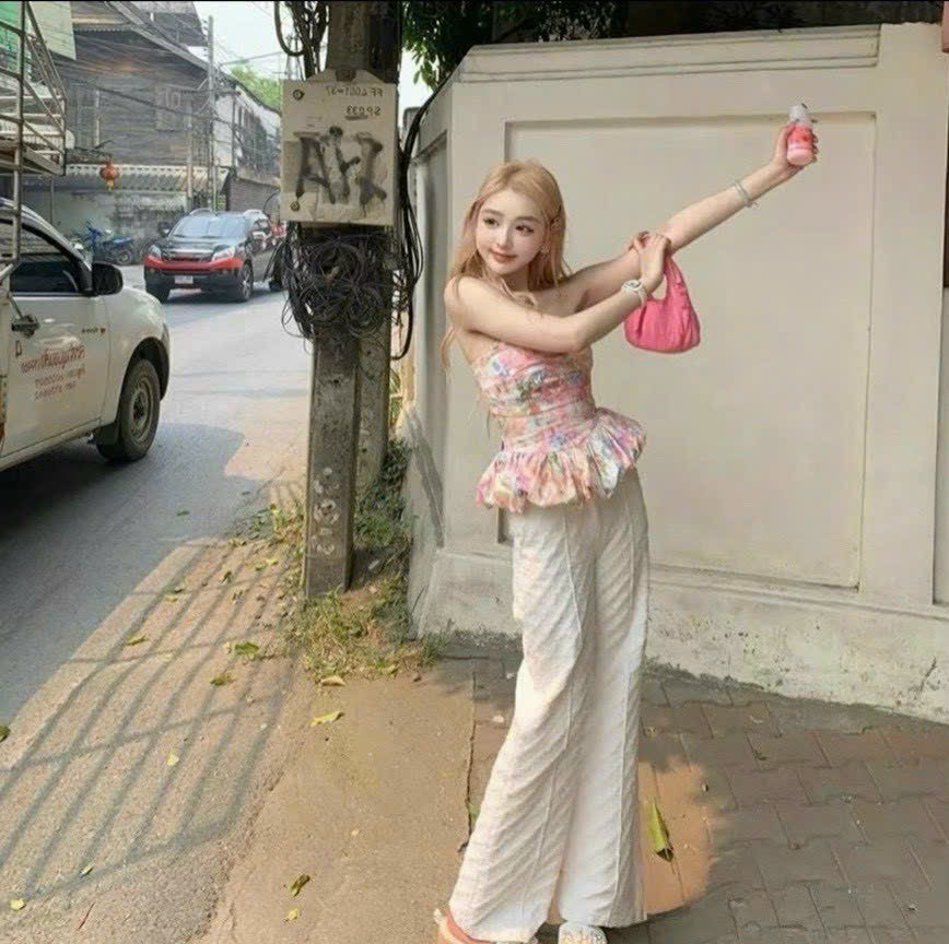 SET BỘ ÁO NHÚN BÈO MOCKING PHÍA SAU(ÁO CÓ DÂY KÉO)QUẦN Y MẪU  MÀU Y HÌNH