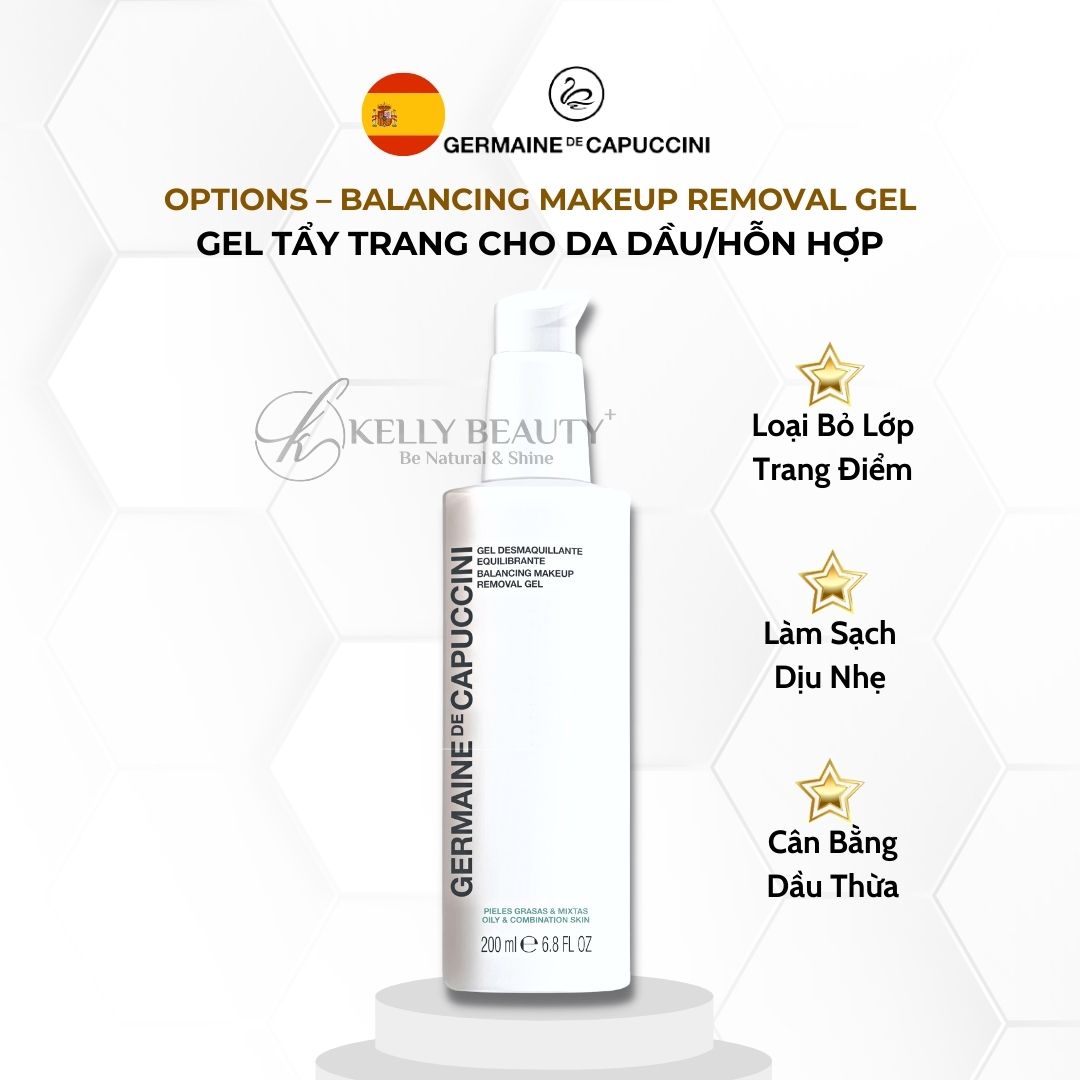 Gel Tẩy Trang Cho Da Dầu Germaine OPTIONS Balancing Makeup Removal Gel | Kelly Beauty