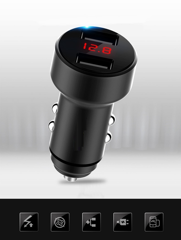 Phụ kiện chia tẩu cắm sạc trên ô tô tích hợp 2 cổng USB sạc nhanh cao cấp