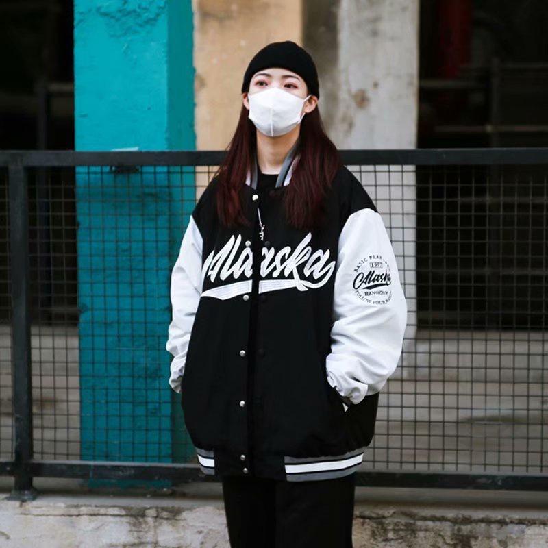 Áo Bomber Bóng Chày 2 Lớp Alaska Cao Cấp,Áo Khoác Varsity 2 Lớp Phong Cách Hàn Quốc