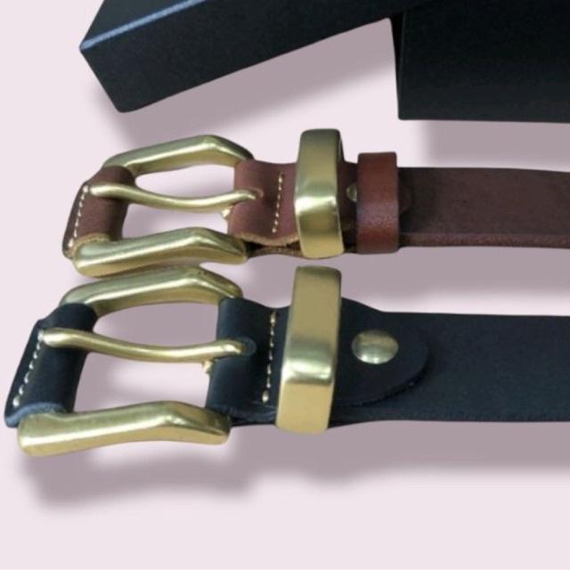 Da Thật Khóa Đồng Nguyên Khối Thắt Lưng Da Bò Nguyên Tấm 100% Khóa Đồng Đúc,Dây Nịt Nam Hàng Chất - TM109-07