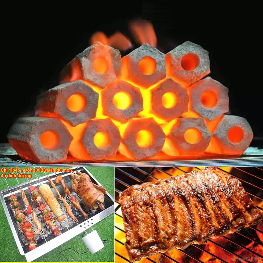 Than hoa không khói 1 KG làm từ gáo dừa, dùng nướng thịt sạch BBQ