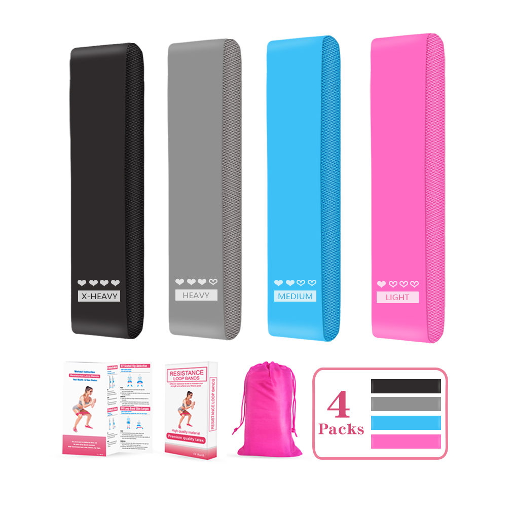Bộ 4 Băng tập thể dục chống trơn trượt có túi đựng