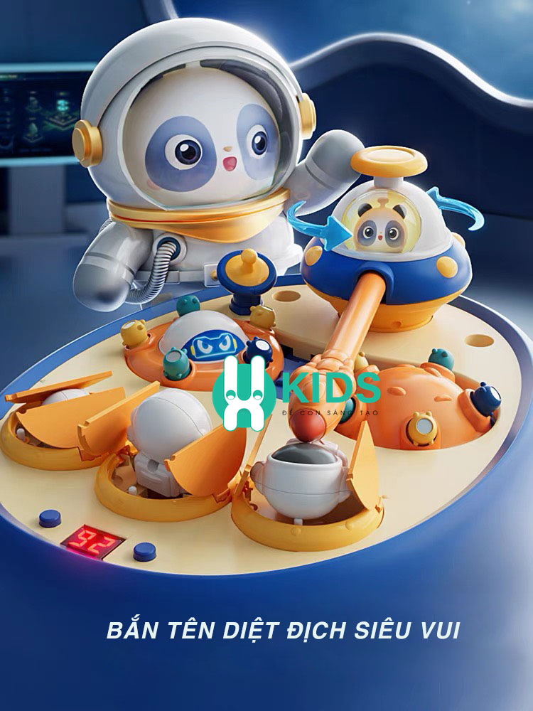 Đồ chơi câu cá đập chuột thế hệ mới chiến hạm vũ trụ có hiệu ứng đèn nhac, đếm thời gian tính điểm đa chức năng cho bé