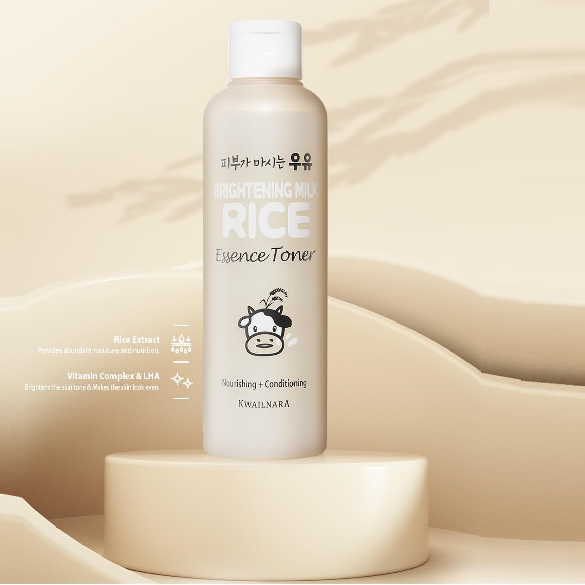 Nước hoa hồng dưỡng ẩm và làm sáng da Kwailnara Brightening Milk Rice Essence Toner Hàn Quốc 200ml