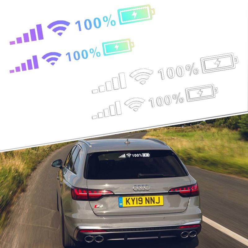 Miếng dán trang trí xe hơi phản quang họa tiết pin wifi
