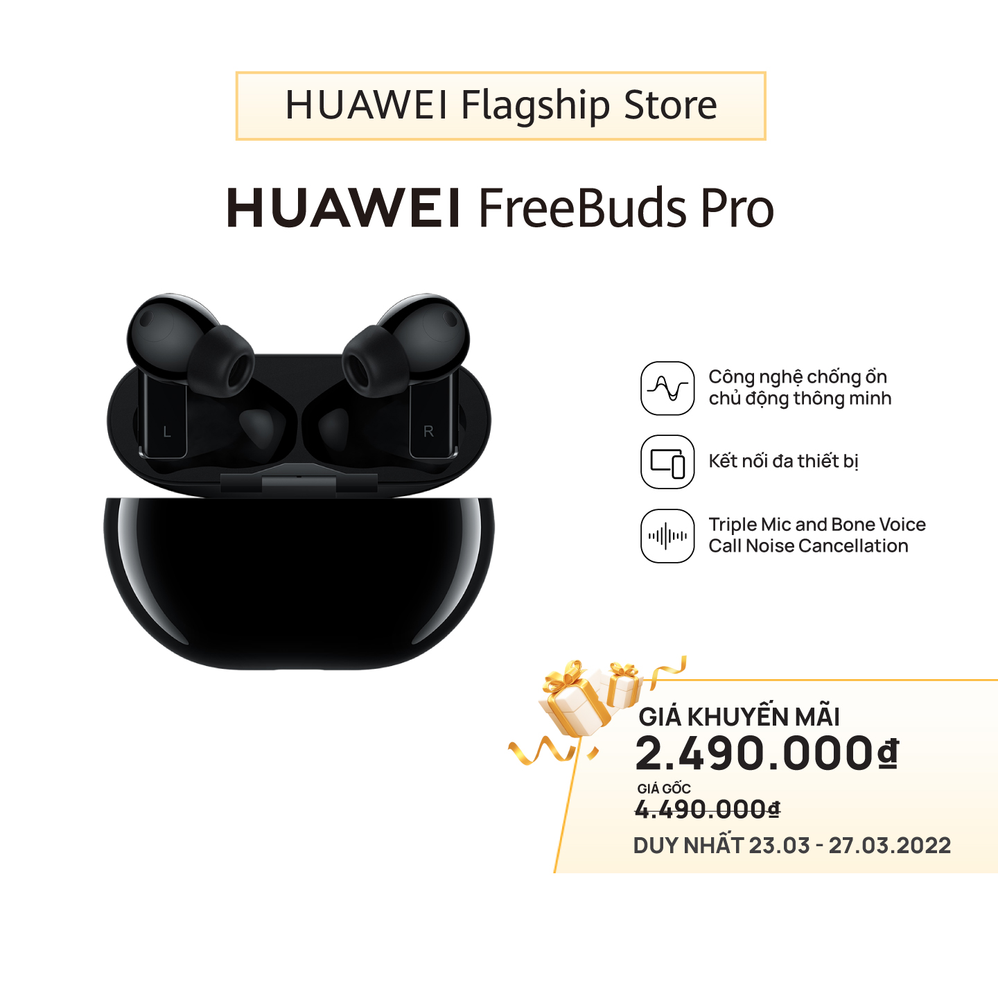 Tai nghe Bluetooth HUAWEI FreeBuds Pro - Hàng Phân Phối Chính Hãng