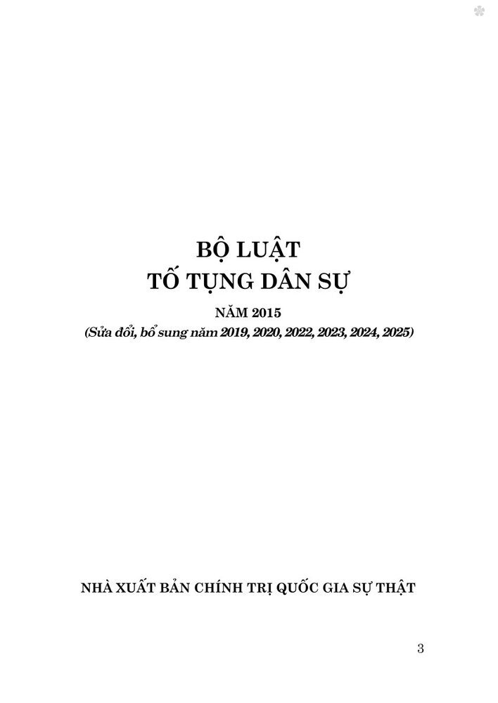 Bộ luật Tố tụng dân sự năm 2015 (Sửa đổi, bổ sung năm 2019, 2020, 2022, 2023, 2024, 2025)