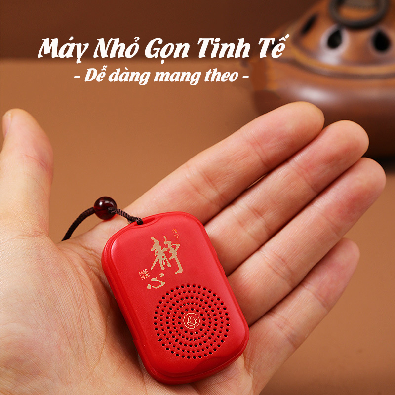 Máy niệm phật, đài niệm phật mini tiện dụng, âm thanh trầm ấm - Tặng dây kèm sạc và dây đeo